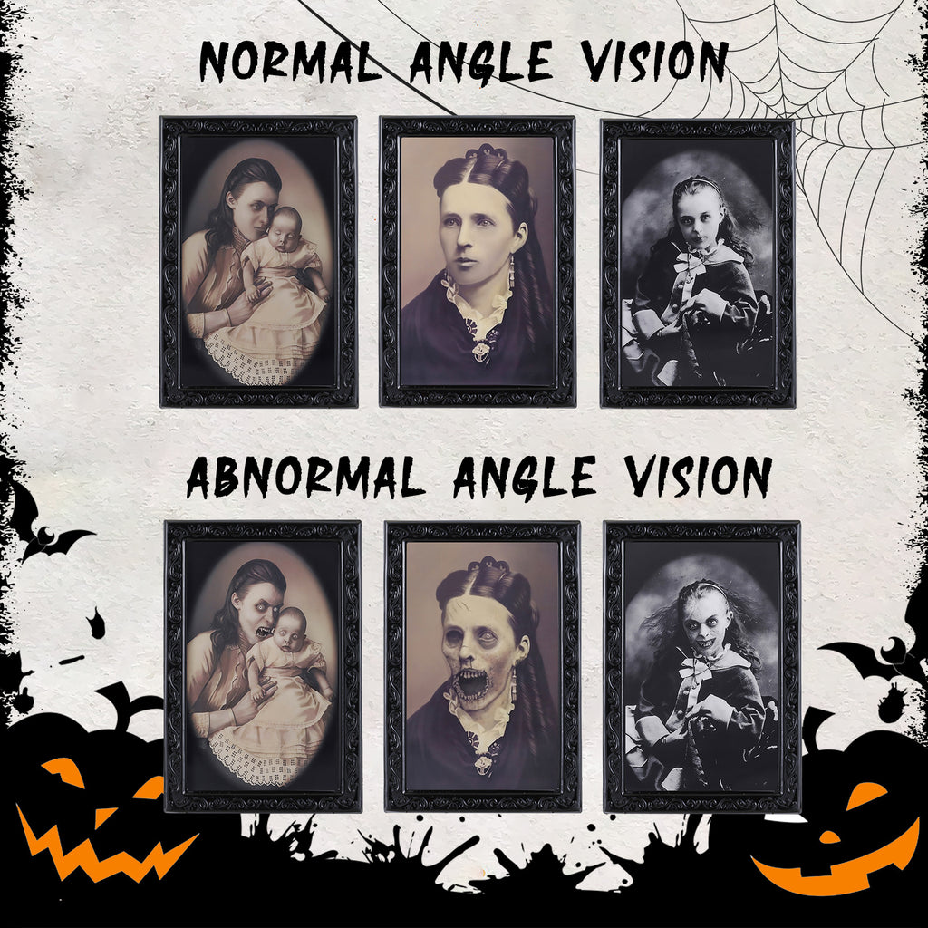 3D Horror Changing Face Portrait – Scary Halloween Wall Decoration Art
