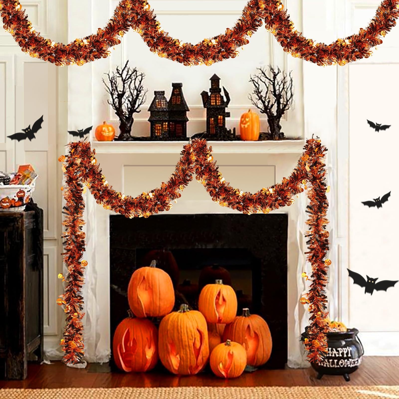 Halloween Metallic Tinsel Twist – 3 Pack, 19.7 ft