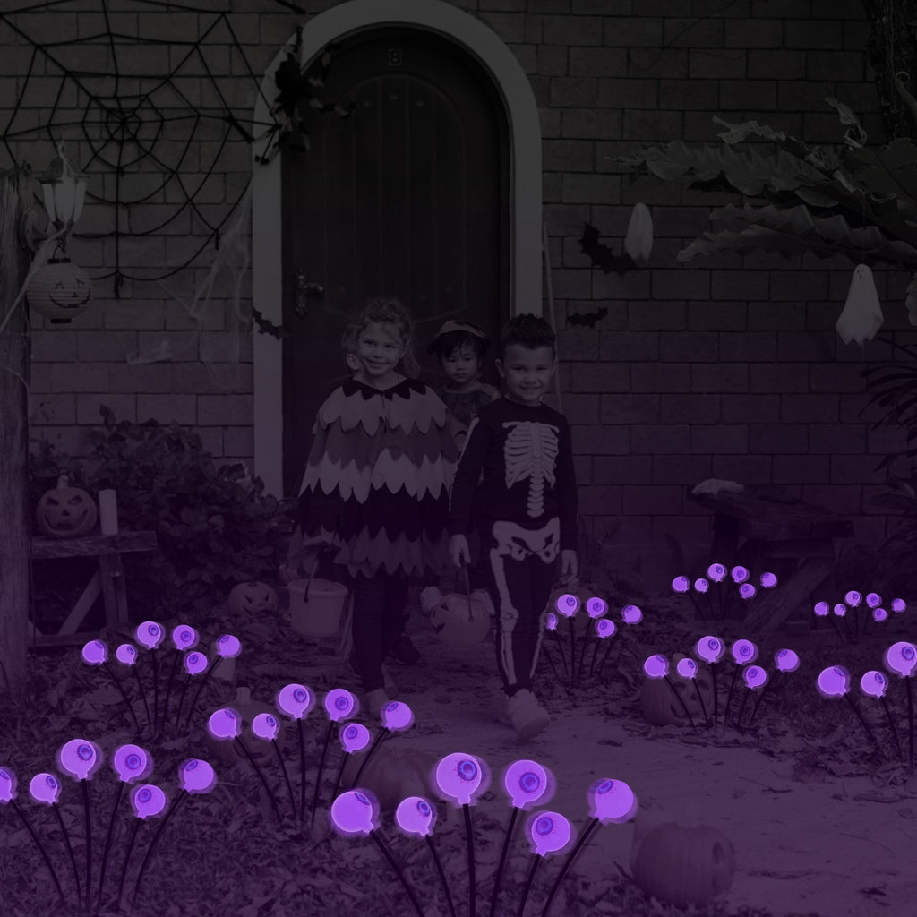 Halloween Solar Eyeball Lights – 2-Pack Purple/Green, IP65 Waterproof