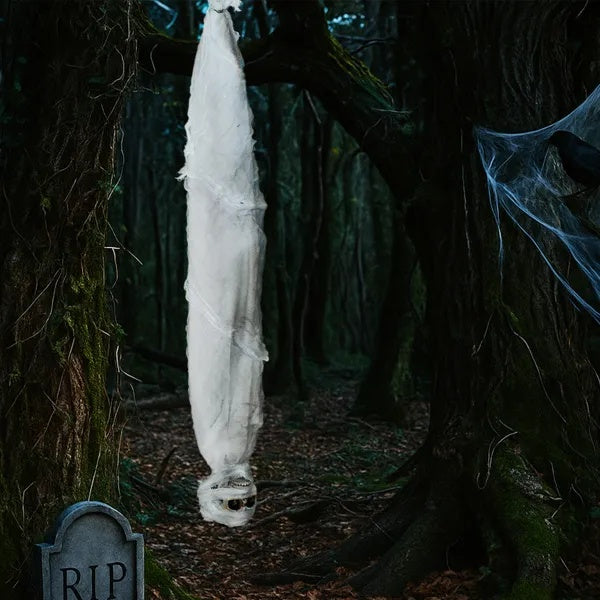 3FT Creepy Cocoon Corpse with Motion & Sound – Haunted House Halloween Decoration