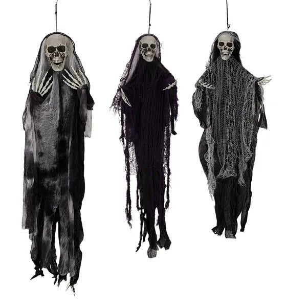 Halloween Skeleton Ghosts – 3 Hanging Decorations Pack