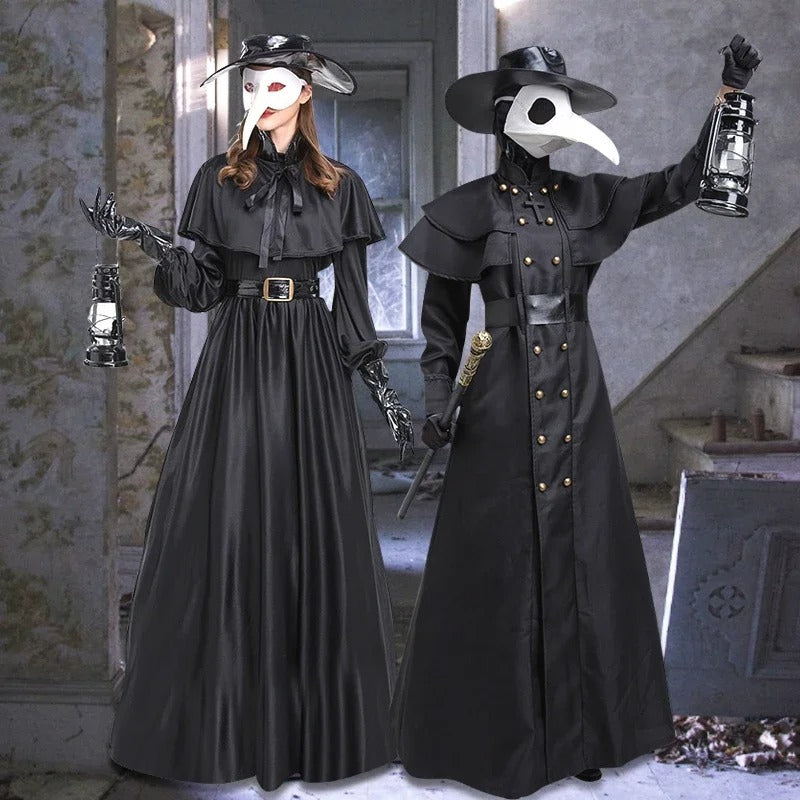 Halloween Medieval Steampunk Plague Doctor Costume – Beak Crow Mask