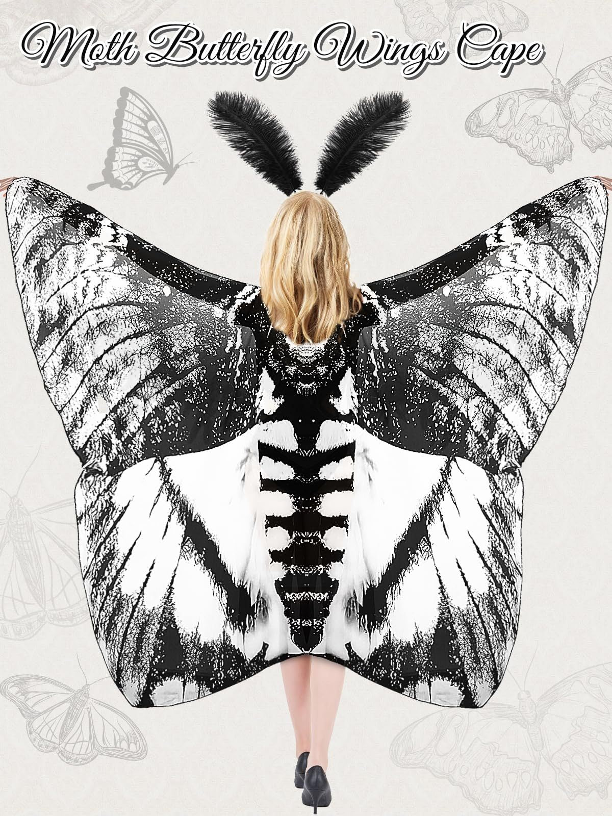 Moth Wings Costume Set – 3 Pcs